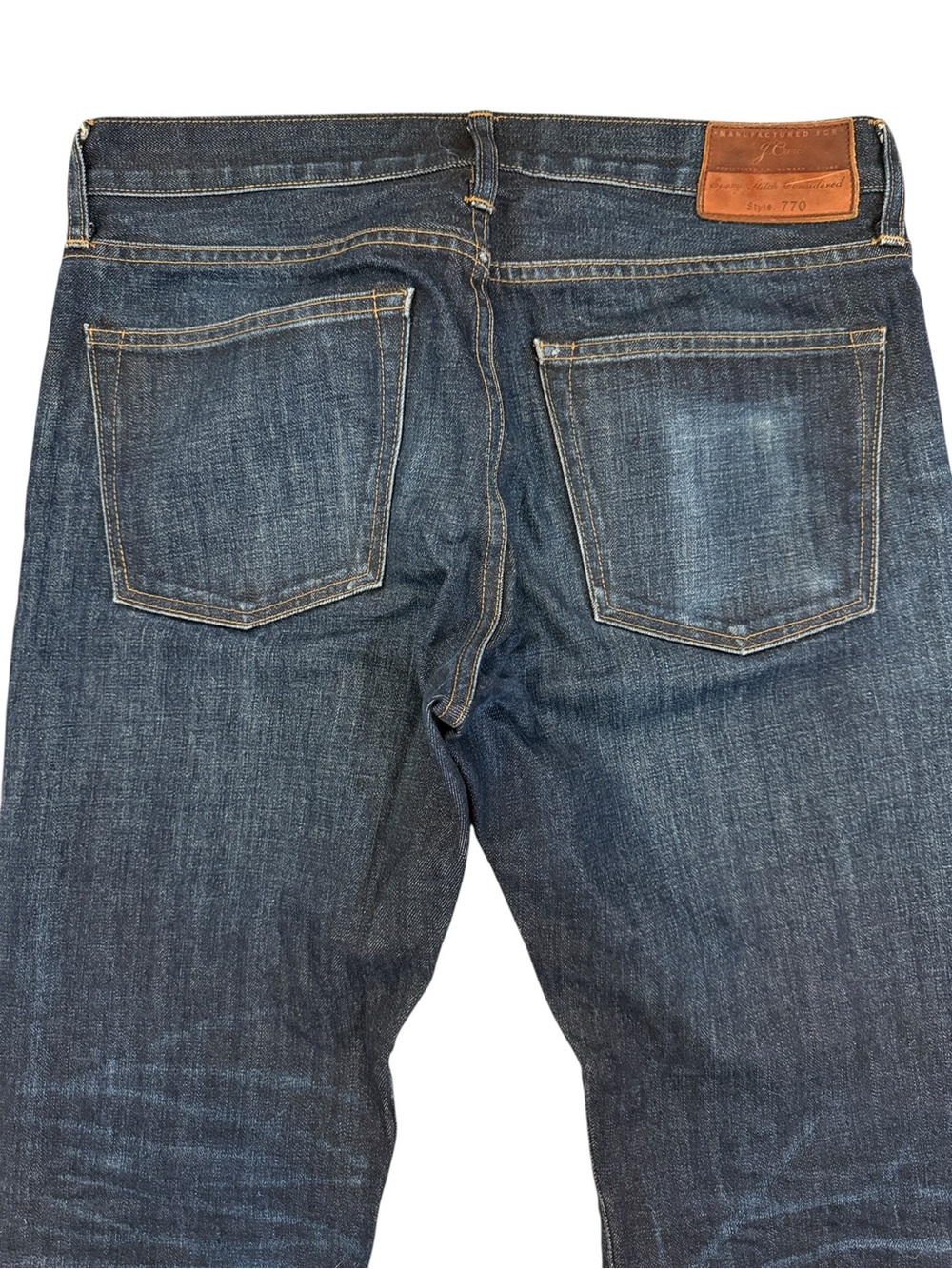 J Crew 770 Straight Jeans 31x30 Fits 32x28 Kaihara Denim Dark Blue Wash Stretch - Picture 6 of 15